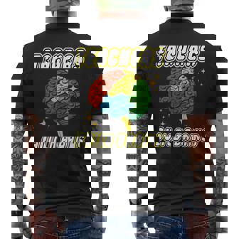 Teachers Build Brains Building Bricks Back To School Men's T-shirt Back Print | Seseable FR