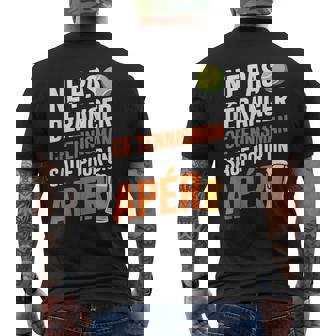 Tennis Apéro Homme Humour Idée Cadeau Tennisman Drôles Bière T-shirt imprimé au dos - Cadeauxyz