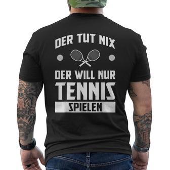 Tennis Geschenk Für Tennisspieler Herrenchwarz Tennis-Sportwear Klassisch T-Shirt mit Rückendruck - Geschenkecke