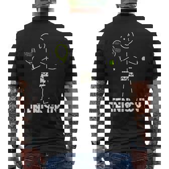 Tennis Guy Jeu De Balle De Tennis Et Fusée T-shirt imprimé au dos - Cadeauxyz