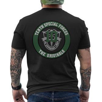 Tenth Special Forces Group The Originals 10 Sf Crest Men's T-shirt Back Print - Thegiftio