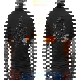 Tenue De Chat Mignon Avec Des Citrouilles Et Des Chapeaux De T-shirt imprimé au dos - Cadeauxyz