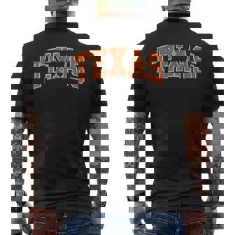 Texas Tx Vintage Athletic Sports Orange Style 80S 90S Men's T-shirt Back Print | Mazezy