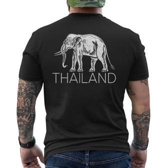 Thailand Elephant Symbol Siam Flag Thai Emblem Men's T-shirt Back Print - Thegiftio UK