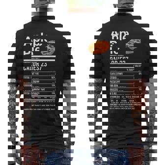 Thanksgiving Food Apparel Apple Pie Nutrition Facts Men's Back Print T-Shirt | Mazezy