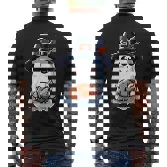 Thanksgiving Ghost Turkey Pocket Cute My Boo Halloween Men's T-shirt Back Print - Seseable