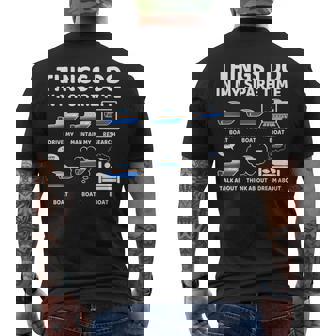 Things I Do In My Spare Time Boating Boat Enthusiast Men's T-shirt Back Print - Monsterry