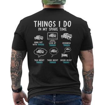 Things I Do In My Spare Time Truck Enthusiast Truck Colorful Men's T-shirt Back Print - Thegiftio UK