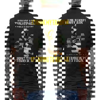 I Think My Trainer Is Trying To Kill Me Workout Gym Men's T-shirt Back Print - Monsterry