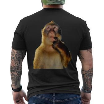 Thinking Monkey Meme Cute Gen Alpha Men's T-shirt Back Print - Thegiftio UK