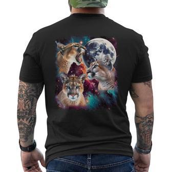 Three Mountain Lion Moon 3 Cougar Moon Cursed Meme Men's T-shirt Back Print - Thegiftio UK