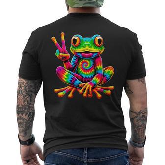 Tie-Dye Frog Peace Sign Hippie Men's T-shirt Back Print - Thegiftio UK