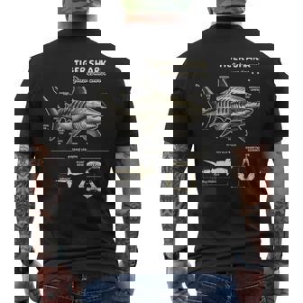 Tiger Shark Lover Ocean Exploring Tiger Shark Anatomy Men's T-shirt Back Print - Monsterry