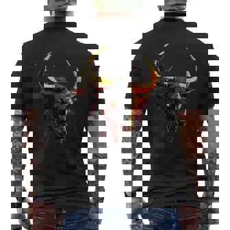 Toro Bravo Español Colores De La Bandera De España In Mangas Camiseta Hombre Estampado Espalda - Regaloses