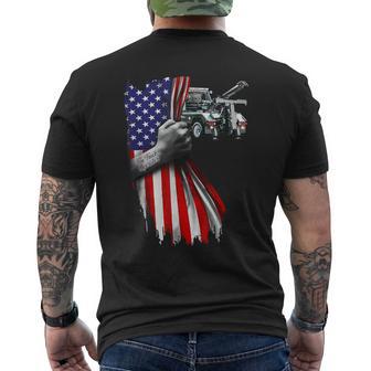 Tow Truck Operator Work American Flag For Tow Truck Driver Men's T-shirt Back Print - Thegiftio UK