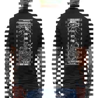 The Tower Tarot Card Vintage Occult Men's T-shirt Back Print - Thegiftio