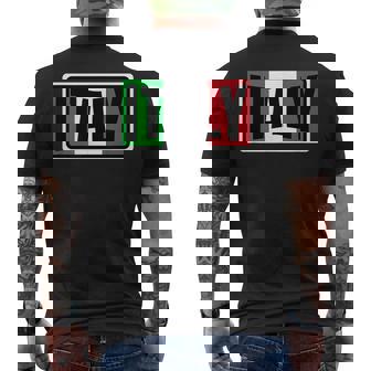 Traditional Italy RedGreen Country Flag Italian Fan Men's Back Print T-Shirt | Mazezy