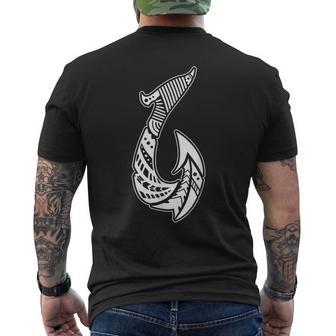 Tribal Hawaiian Fish Hook Pacific Islander Fishing Hawaii Men's T-shirt Back Print - Thegiftio UK