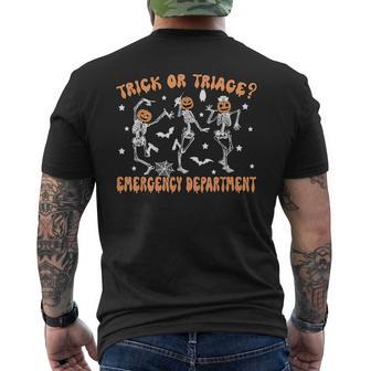 Trick Or Triage Emergency Department Er Skeleton Halloween Men's T-shirt Back Print - Thegiftio UK