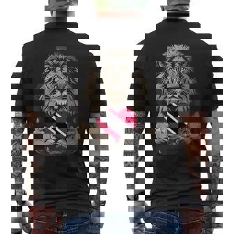 Trinidad And Tobago Flag Lion Heart Tobagonian Pride Men's T-shirt Back Print - Monsterry