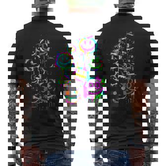 Trippy Vaporwave EDM Rave Festival House Techno Tee Men's Back Print T-Shirt | Mazezy