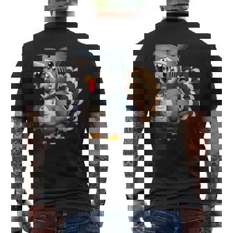 Turkey Dressed Shark Thanksgiving Parties Turkey Day 2024 Men's T-shirt Back Print - Monsterry