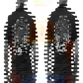 Turkey Goalie Soccer 67 Six Seven Boys Thanksgiving Men's T-shirt Back Print - Thegiftio