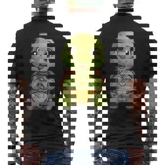 Turtle With Heart Sweet Turtle With Heart Symbol Men's T-shirt Back Print | Seseable CA