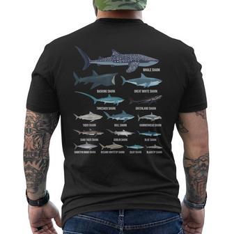 Types De Requins Identification Des Requins Espèces De Requins T-shirt imprimé au dos - Cadeauxyz