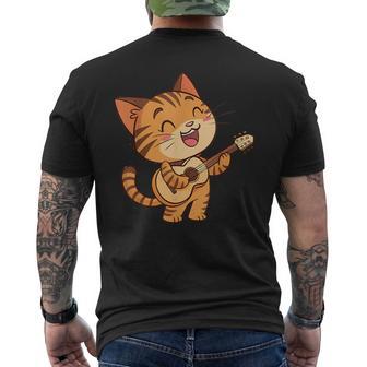 Un Guitariste Chat Drôle Joue De La Guitare Et Chante T-shirt imprimé au dos - Cadeauxyz