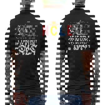 Uncle 1St Birthday Cowboy Western Uncle Birthday Boy Men's T-shirt Back Print - Thegiftio