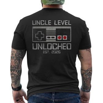 Uncle Level Unlocked 2026 Leveling Up Leveled Up To Uncle Men's T-shirt Back Print - Monsterry