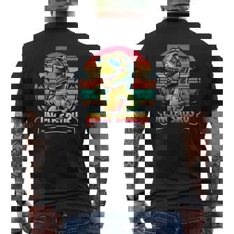 Uncle Saurus Rex Dinosaur Sunset Retro Style Family Matching Men's T-shirt Back Print - Thegiftio
