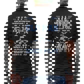 Never Underestimate An Old Man Drone Pilot RC Quadcopter Men's Back Print T-Shirt | Mazezy