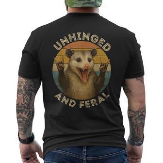 Unhinged And Feral Possum Trashy Vintage Men's T-shirt Back Print - Thegiftio UK