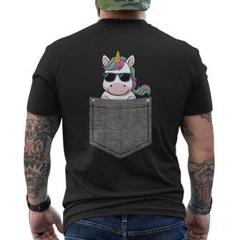 Unicorn In Pocket Men's T-shirt Back Print - Thegiftio UK