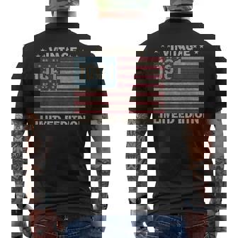 Us Flag 65 Birthday American Usa 65Yr 1961 65Th Birthday Men's T-shirt Back Print - Thegiftio