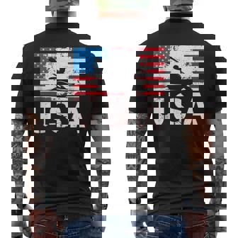 USA Canoe Kayak Team American Flag US Canoeing Kayaking Tank Top Men's Back Print T-Shirt | Mazezy