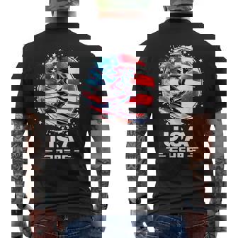 Usa United States American Flag Ski Skiing Usa Team Men's T-shirt Back Print - Monsterry