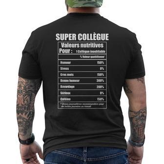 Valeurs Nutritives Pour Unuper Collègue T-shirt imprimé au dos - Cadeauxyz