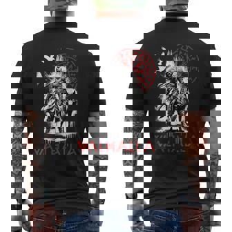 Valhalla Odin Brújula Nórdica Con Runasikingas De Lobo Y Cuervo Camiseta Hombre Estampado Espalda - Regaloses