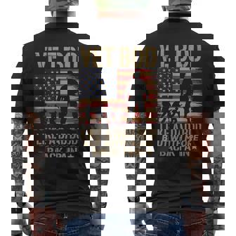 Vet Bod Like Dad Bod But With More Back Pain Us Flag Veteran Men's T-shirt Back Print - Monsterry
