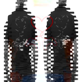 Video Juego Pareja Jugador Amor Divertido Románticoanalentín Camiseta Hombre Estampado Espalda - Regaloses