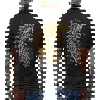 Viking Ouroboros – Jörmungandr Knotwork Dragon Men's T-shirt Back Print - Monsterry