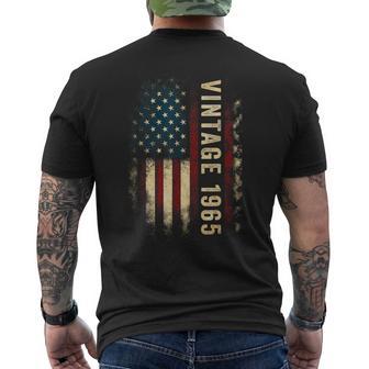 Vintage 1965 60 Year Old American Flag 60Th Birthday Party Men's T-shirt Back Print - Thegiftio UK