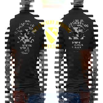 Vintage 1St Cavalry Division Veteran Patriotic Veterans Day Men's T-shirt Back Print - Monsterry
