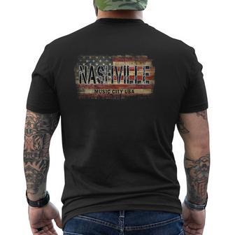 Vintage American Flag Nashville Men's T-shirt Back Print - Thegiftio UK