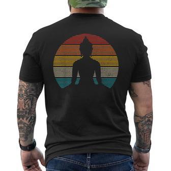 Vintage Buddha Buddhismus Zenpirituelles Yoga Meditation T-Shirt mit Rückendruck - Geschenkecke