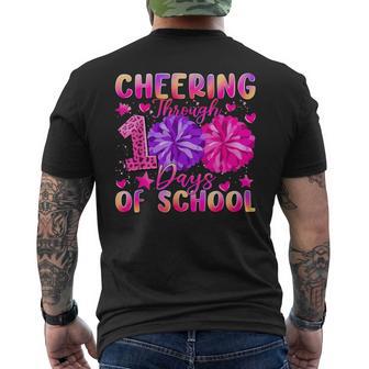 Vintage Cheering Through 100 Days Of School Cheerleader Men's T-shirt Back Print - Thegiftio UK