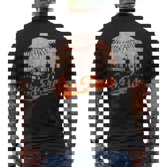 Vintage Distressed San Francisco California Baseball Lovers Men's T-shirt Back Print | Mazezy